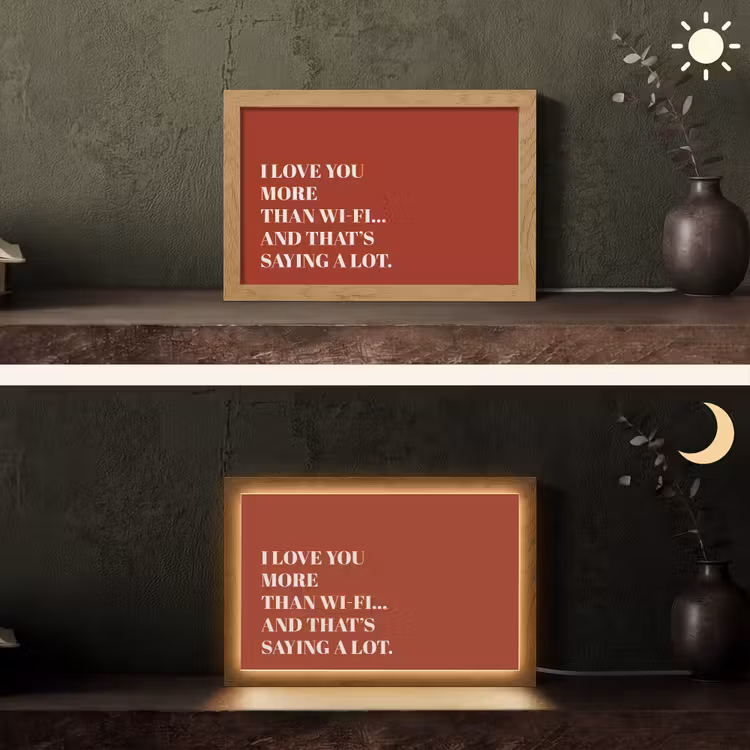 Rood - Quote - Liefde Light Box met kabel (Tafellamp) klein -sfeer3