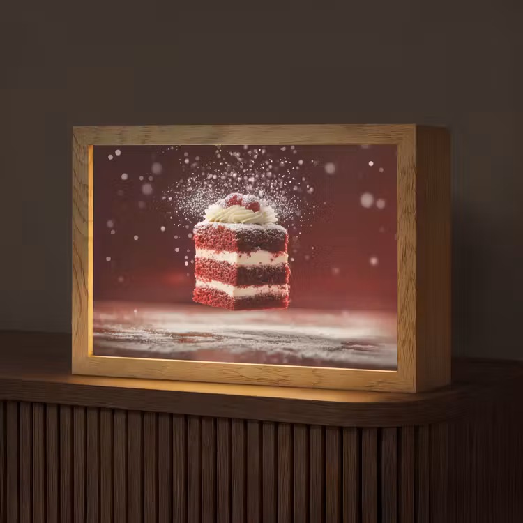 Rode - Velvet - Taart - Eten Light Box met kabel (Tafellamp) klein -z3d_website