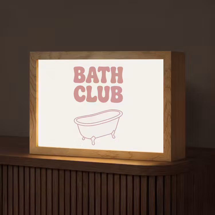Retro - Bad - Roze Light Box met kabel (Tafellamp) klein -z3d_website