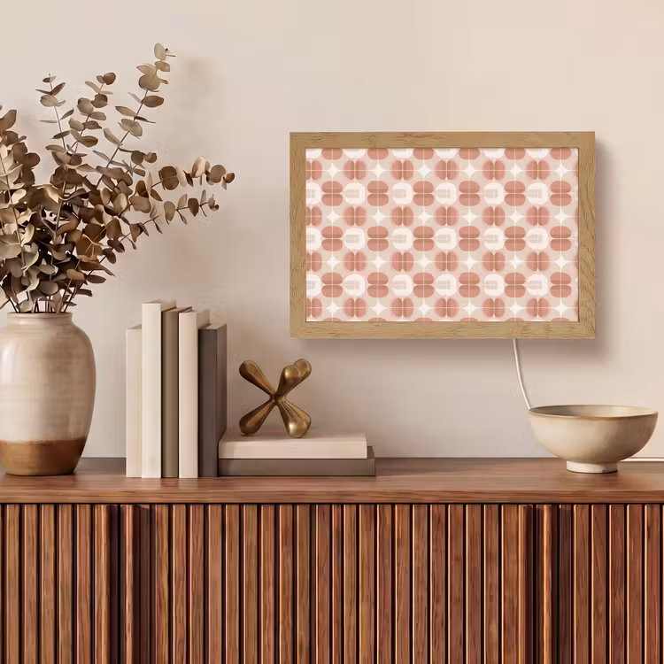 Retro - Klassiek - Roze Light Box met kabel (Tafellamp) klein 924 -sfeer2
