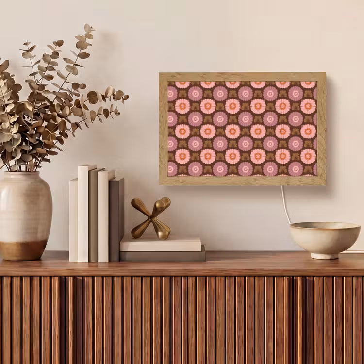 Retro - Madelief - Roze Light Box met kabel (Tafellamp) klein 924 -sfeer2
