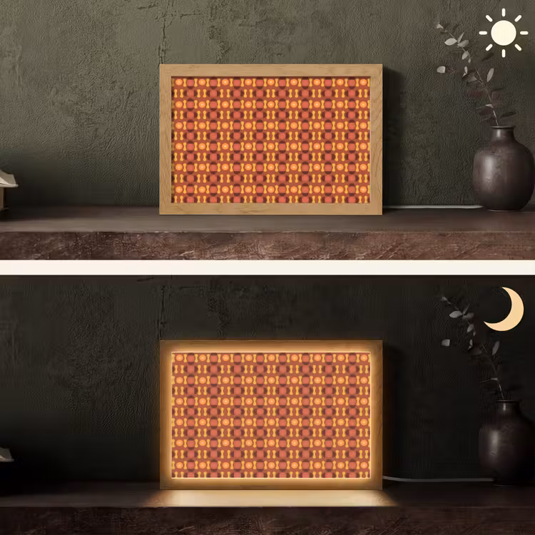 Retro - Disco - Hippie Light Box met kabel (Tafellamp) klein 924 -sfeer3