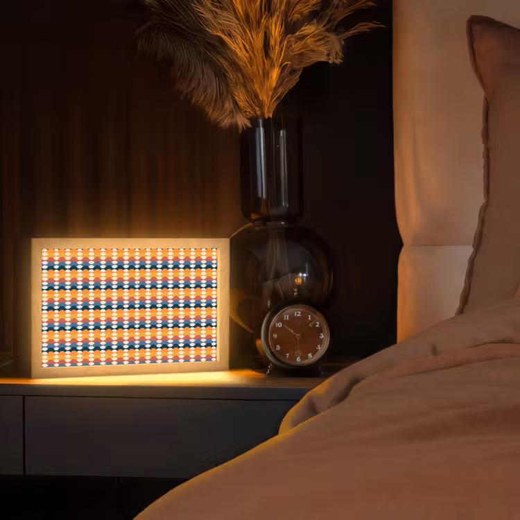 Retro - Disco - Golven Light Box met kabel (Tafellamp) klein 924 -sfeer1