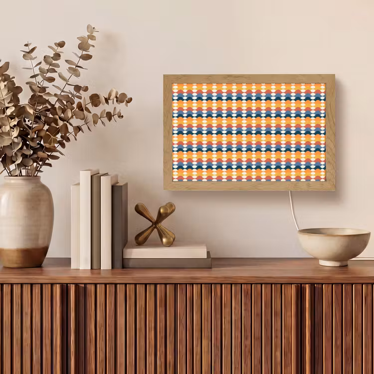 Retro - Disco - Golven Light Box met kabel (Tafellamp) klein 924 -sfeer2