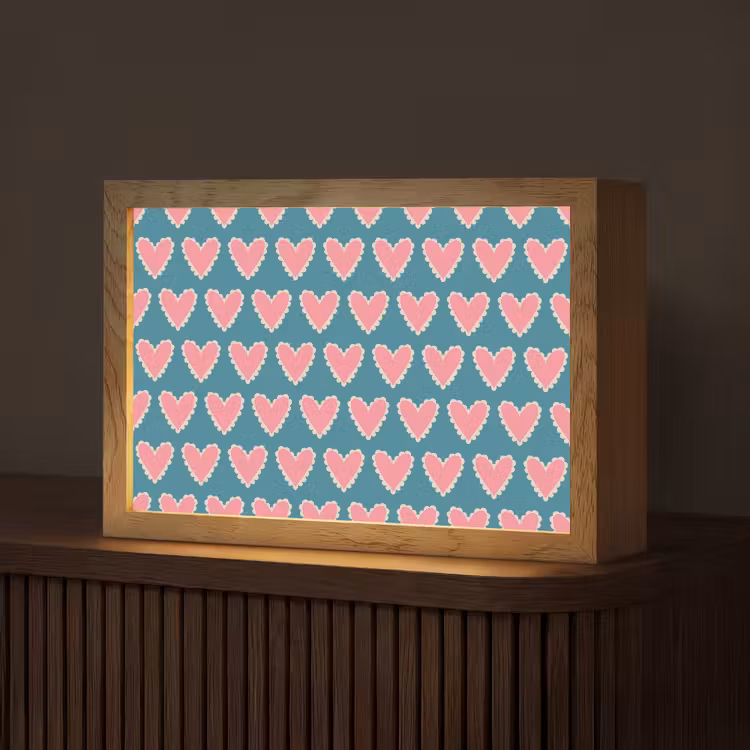 Retro - Hartjes - Patroon Light Box met kabel (Tafellamp) klein 924 -z3d_website