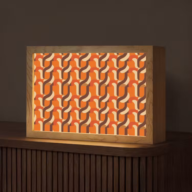 Retro - Modern - Kleurrijk Light Box met kabel (Tafellamp) klein 924 -z3d_website