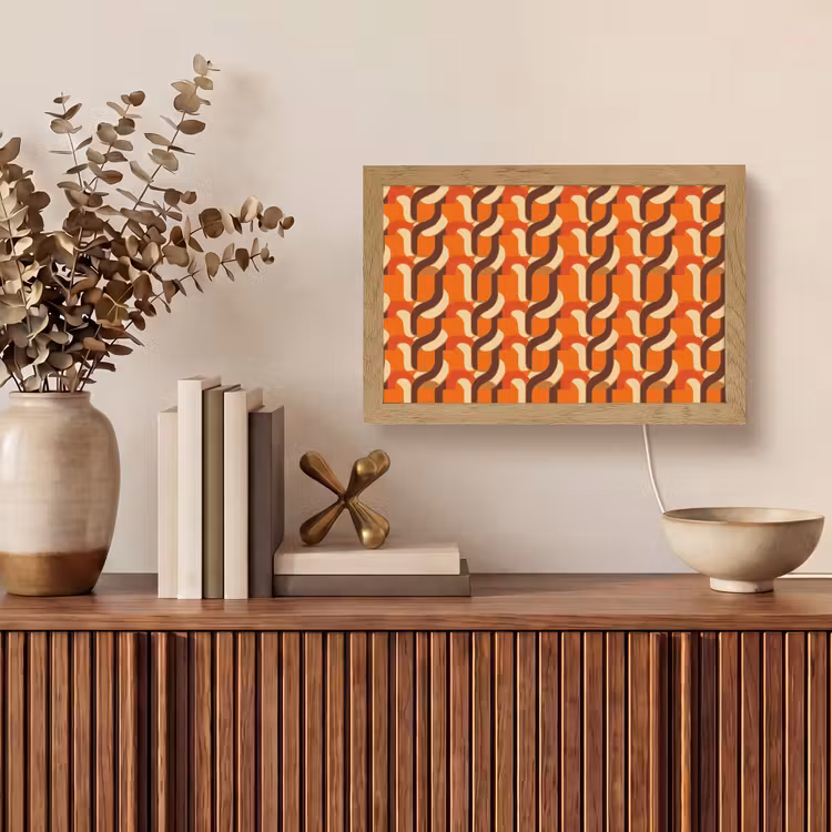 Retro - Modern - Kleurrijk Light Box met kabel (Tafellamp) klein 924 -sfeer2
