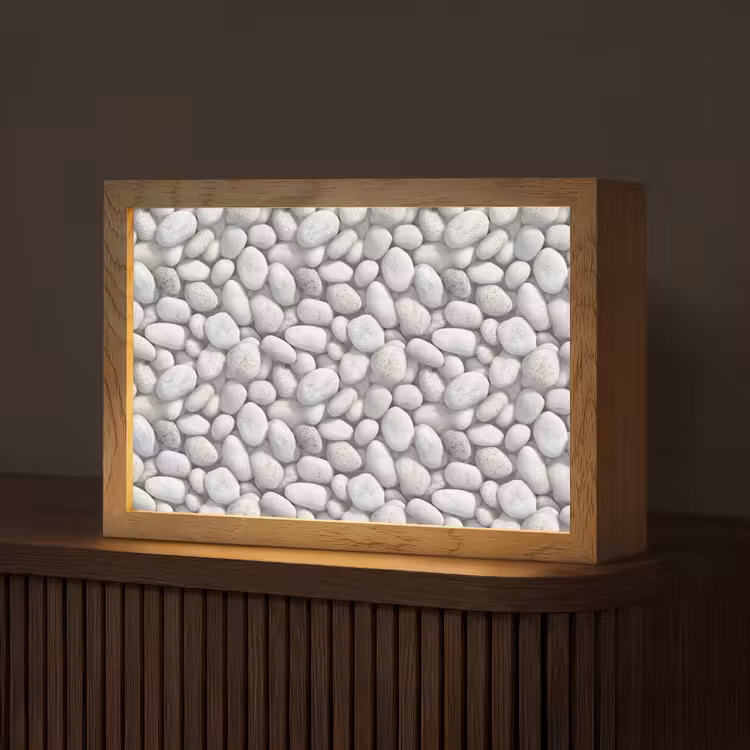 Steentjes - Grijs - Ovaal Light Box met kabel (Tafellamp) klein 924 -z3d_website