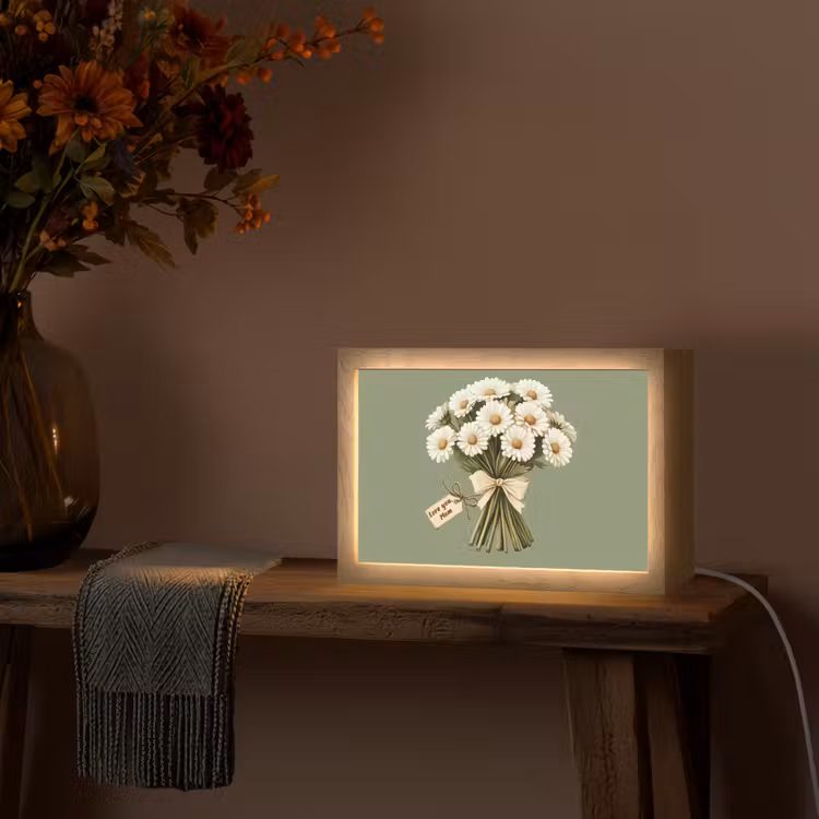 Lint - Boeket - Groen - Quote Light Box met kabel (Tafellamp) klein -sfeer4