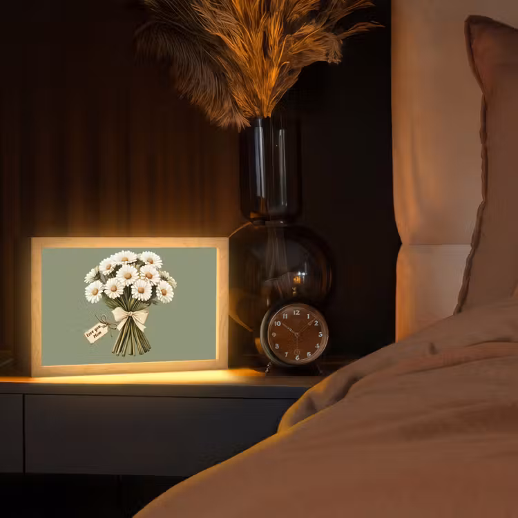 Lint - Boeket - Groen - Quote Light Box met kabel (Tafellamp) klein -sfeer1