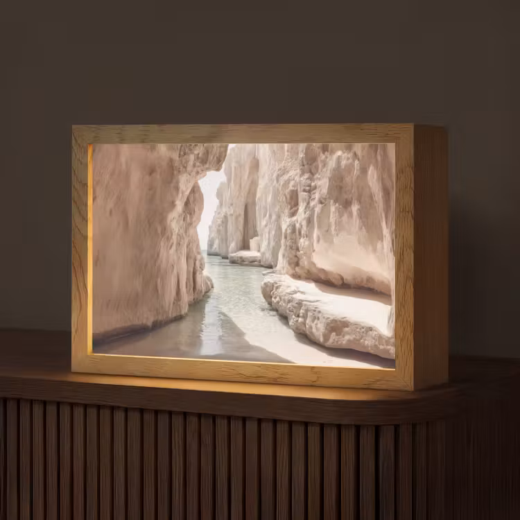 Rotsen - Zee - Zand - Kloof Light Box met kabel (Tafellamp) klein -z3d_website