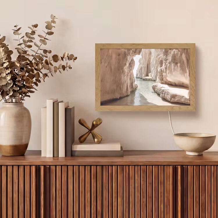Rotsen - Zee - Zand - Kloof Light Box met kabel (Tafellamp) klein -sfeer2