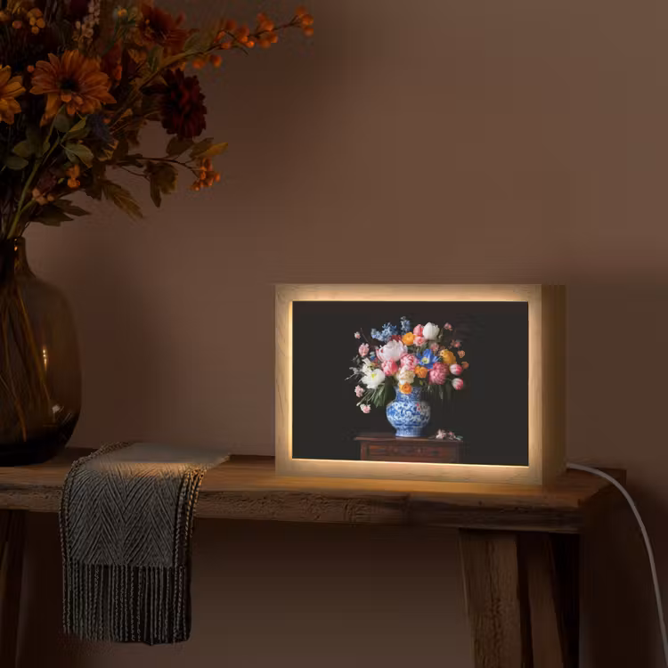 Rozen - Bloemen - Vaas - Boeket Light Box met kabel (Tafellamp) klein -sfeer4