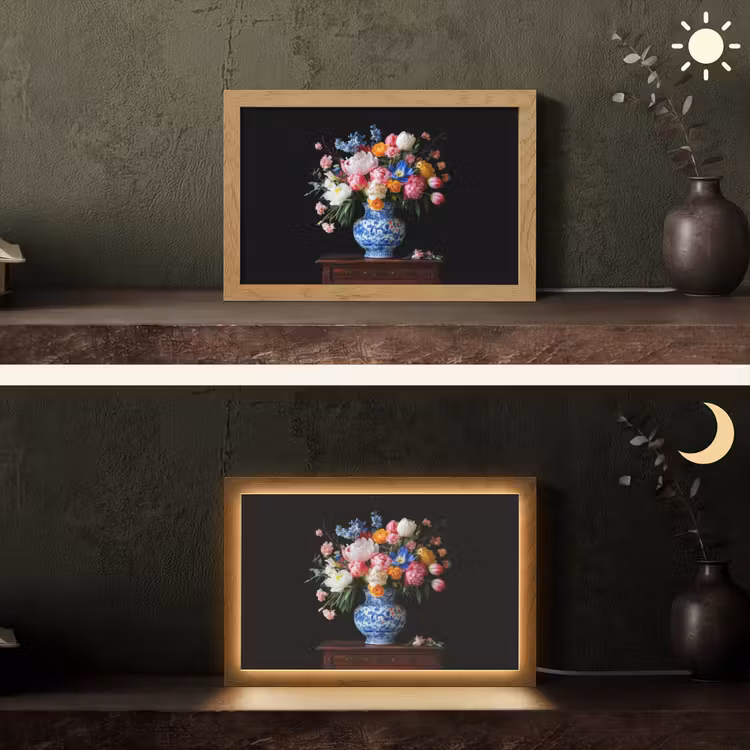 Rozen - Bloemen - Vaas - Boeket Light Box met kabel (Tafellamp) klein -sfeer3