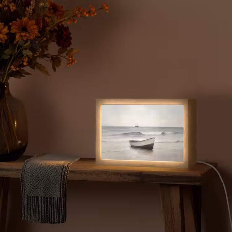 Roeiboot - Zee - Horizon Light Box met kabel (Tafellamp) klein -sfeer4