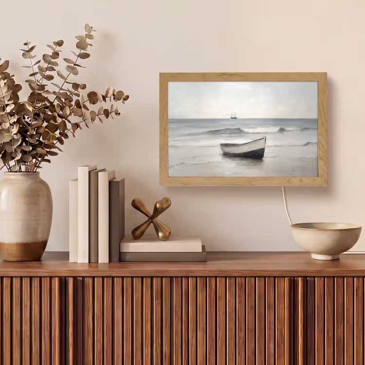 Roeiboot - Zee - Horizon Light Box met kabel (Tafellamp) klein -sfeer2