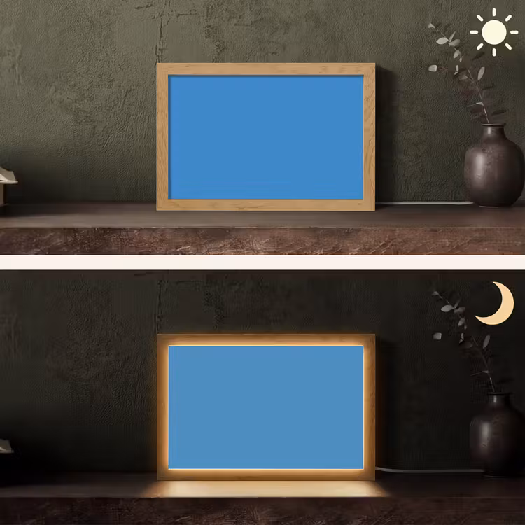 Royal - Blue - Blauw Light Box met kabel (Tafellamp) klein 924 -sfeer3