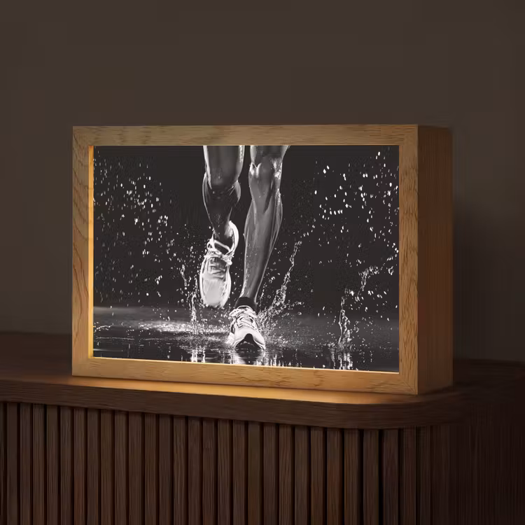 Hardloopschoenen - Rennen - Druppels - Zwart Light Box met kabel (Tafellamp) klein -z3d_website
