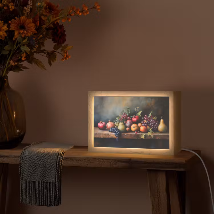 Rustiek - Stilleven - Fruit Light Box met kabel (Tafellamp) klein -sfeer4