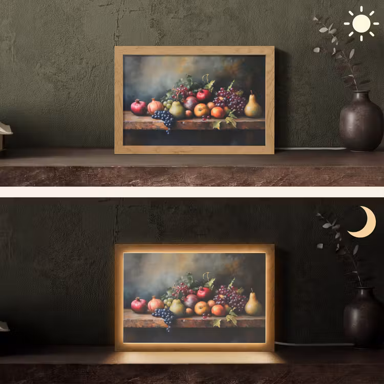 Rustiek - Stilleven - Fruit Light Box met kabel (Tafellamp) klein -sfeer3