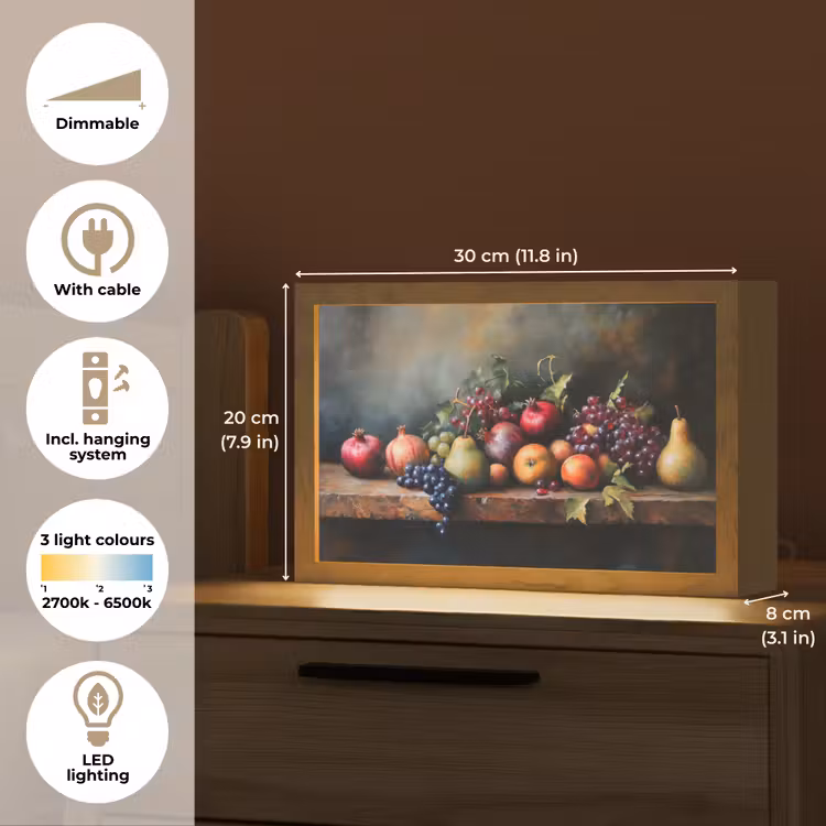 Rustiek - Stilleven - Fruit Light Box met kabel (Tafellamp) klein -USP_EN
