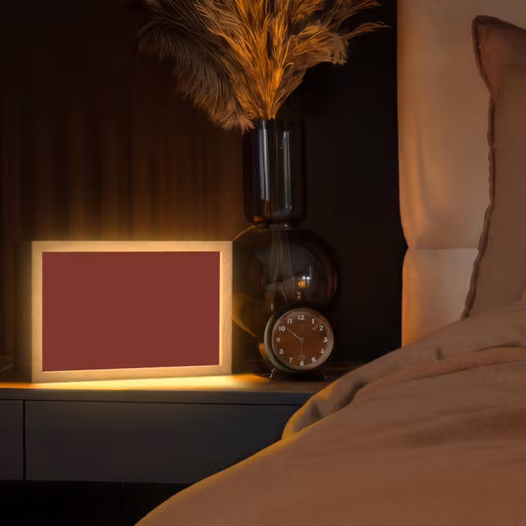Rustic - Terracotta - Rood Light Box met kabel (Tafellamp) klein 924 -sfeer1