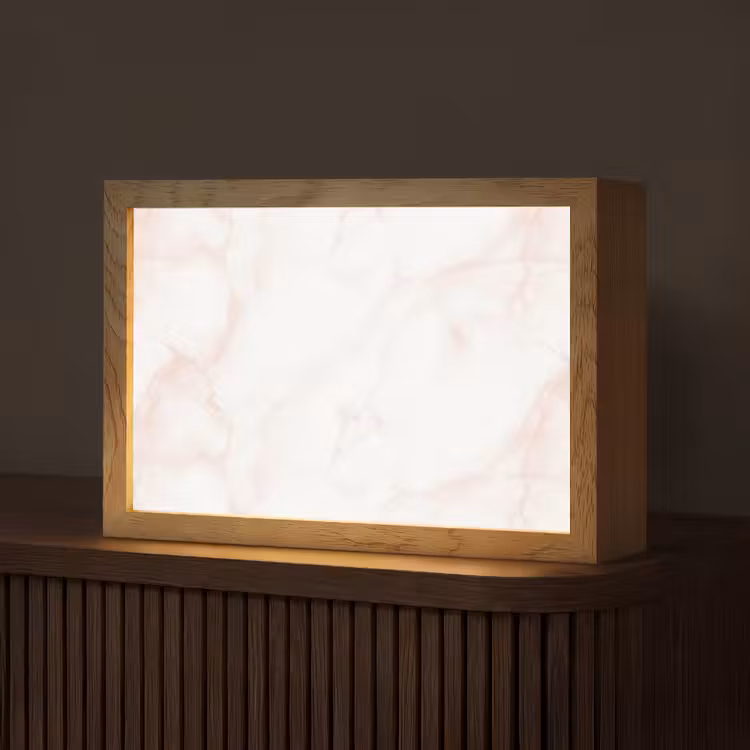 Zalmroze - Marmer - Aders Light Box met kabel (Tafellamp) klein 924 -z3d_website