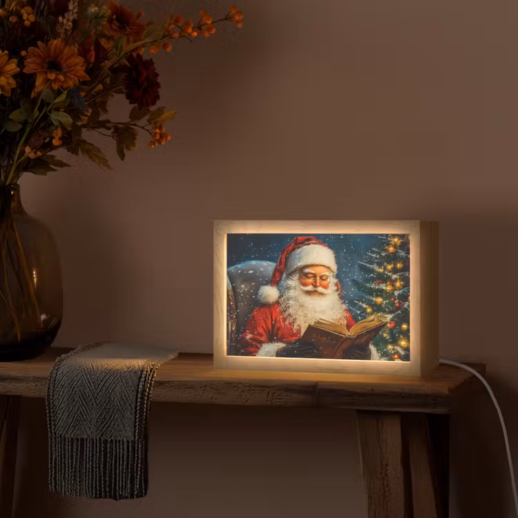 Kerstman - Kerst - Winter - Kerstboom Light Box met kabel (Tafellamp) klein -sfeer4
