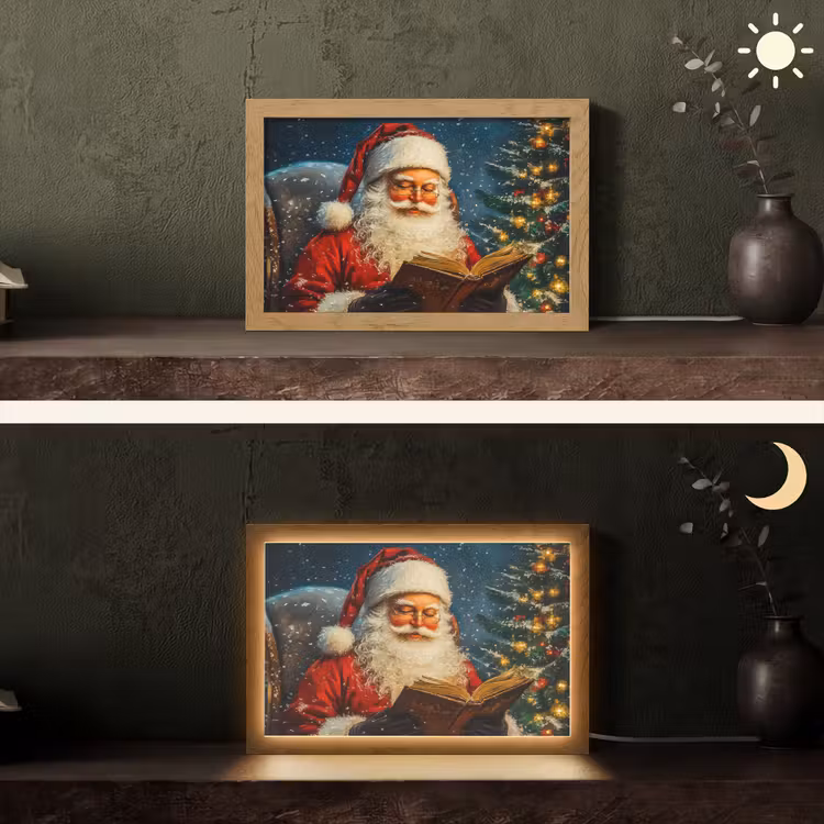 Kerstman - Kerst - Winter - Kerstboom Light Box met kabel (Tafellamp) klein -sfeer3