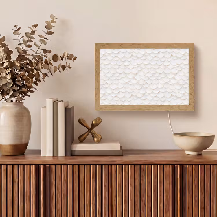 Schubben - Wit - Elegant Light Box met kabel (Tafellamp) klein 924 -sfeer2