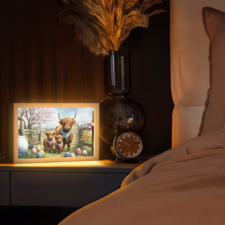 Schotsehooglanders - Paaseieren - Lente Light Box met kabel (Tafellamp) klein -sfeer1