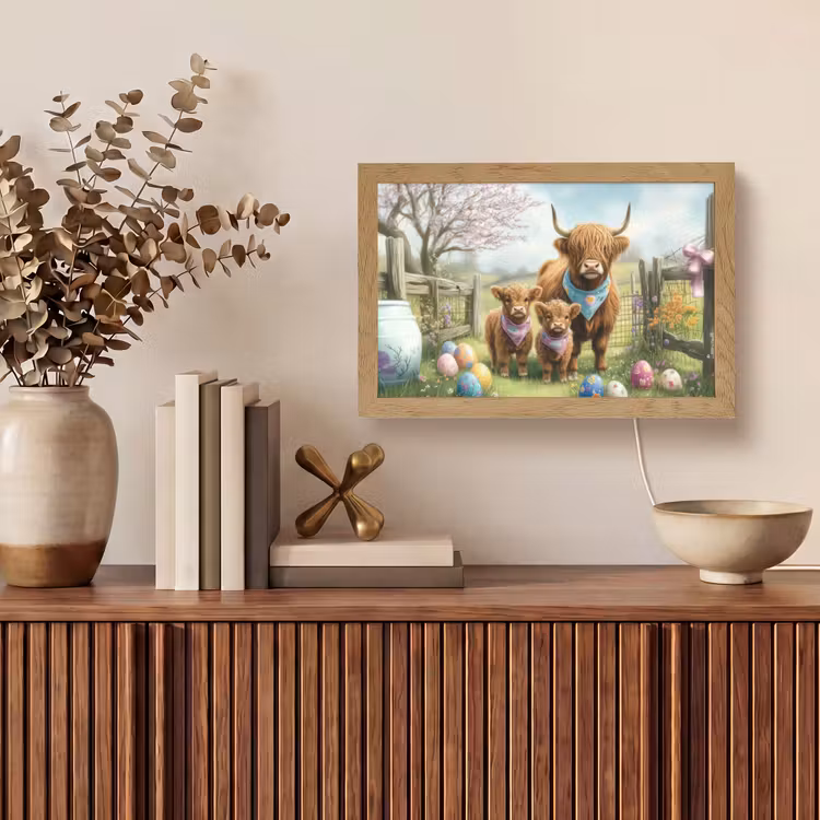 Schotsehooglanders - Paaseieren - Lente Light Box met kabel (Tafellamp) klein -sfeer2