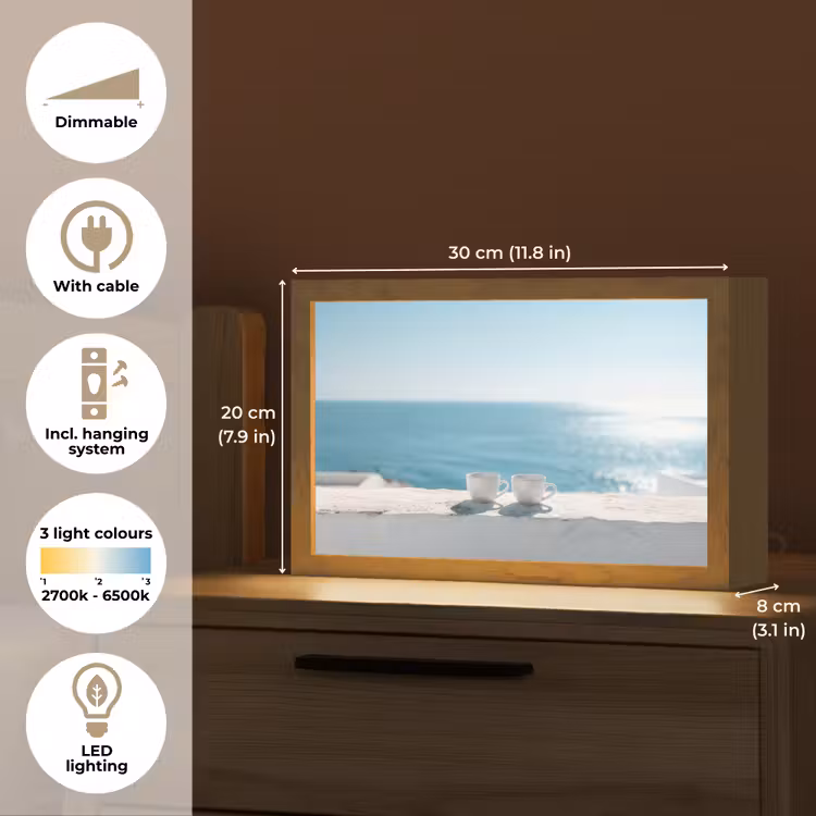 Zee - Koffiekopjes - Zomers Light Box met kabel (Tafellamp) klein -USP_EN