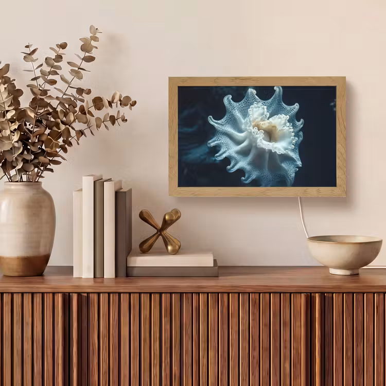 Zeewezen - Wit - Golven - Water Light Box met kabel (Tafellamp) klein -sfeer2