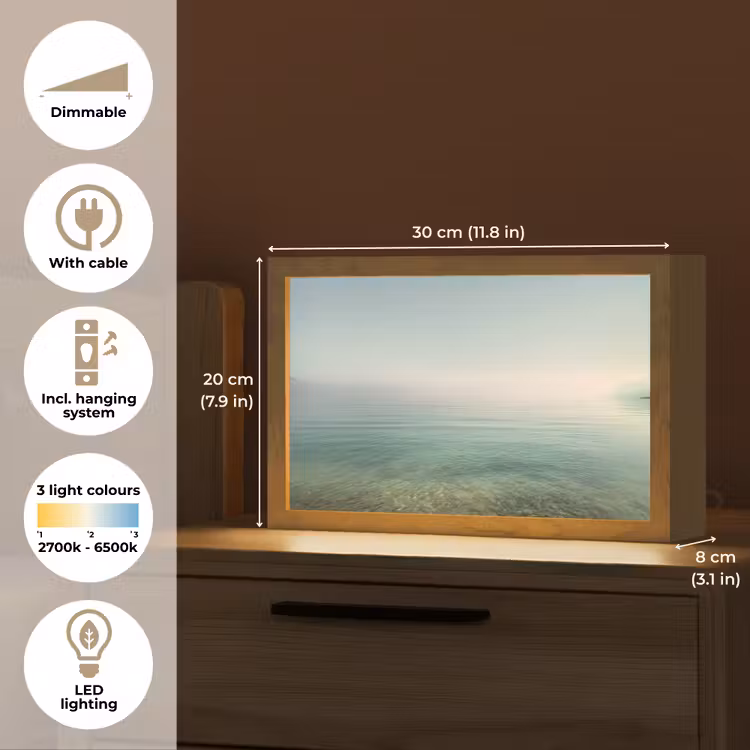 Zee - Horizon - Blauw - Mist Light Box met kabel (Tafellamp) klein -USP_EN