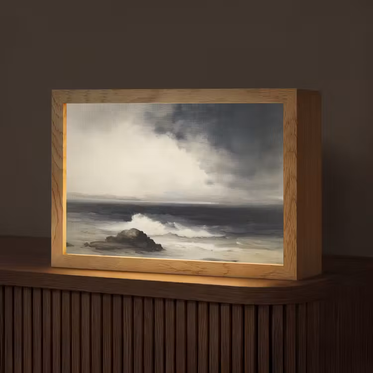 Zee - Rotsen - Storm Light Box met kabel (Tafellamp) klein -z3d_website