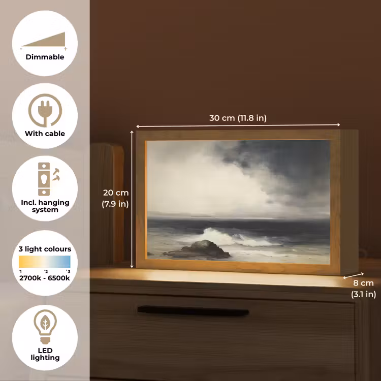Zee - Rotsen - Storm Light Box met kabel (Tafellamp) klein -USP_EN