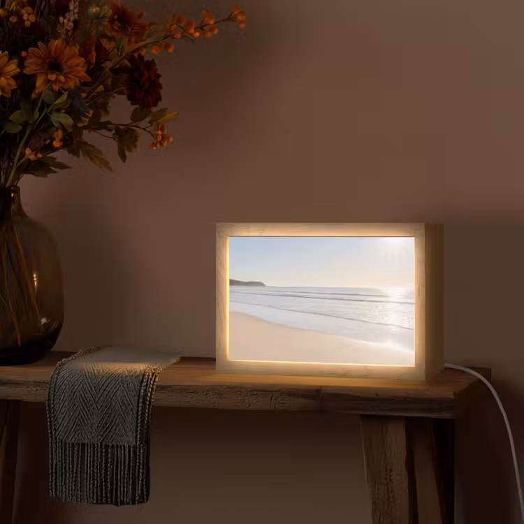 Zee - Zon - Zand Light Box met kabel (Tafellamp) klein -sfeer4