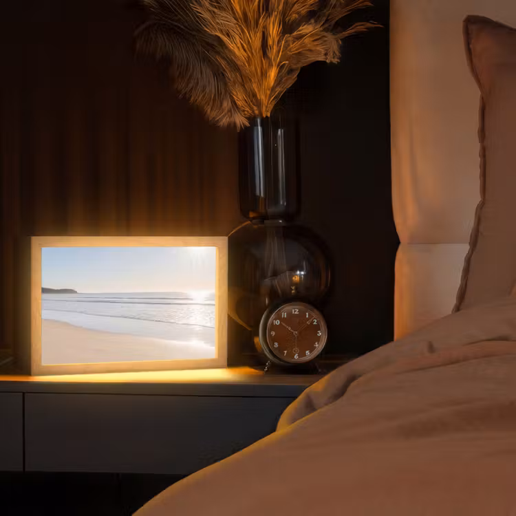 Zee - Zon - Zand Light Box met kabel (Tafellamp) klein -sfeer1