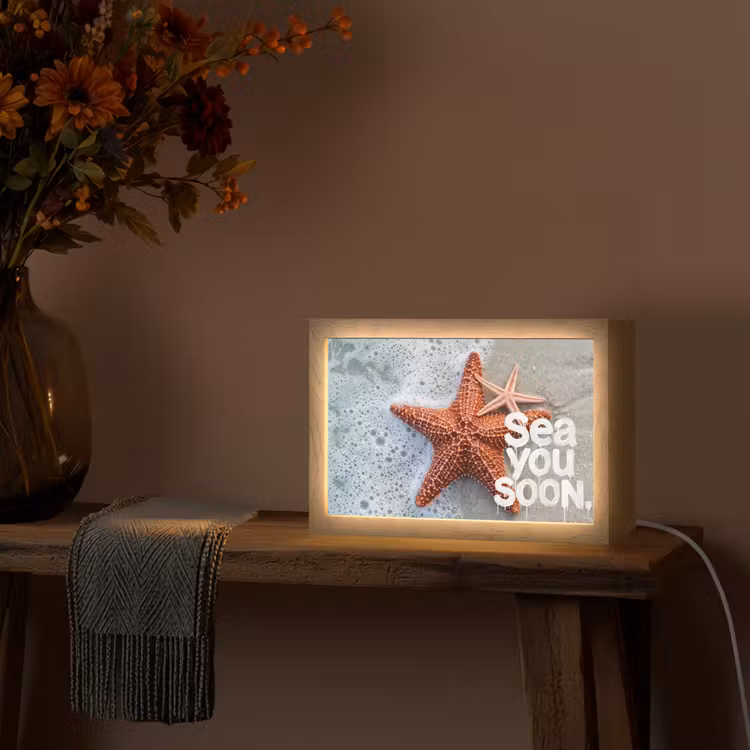Sea you soon - Zeester - Zee Light Box met kabel (Tafellamp) klein -sfeer4