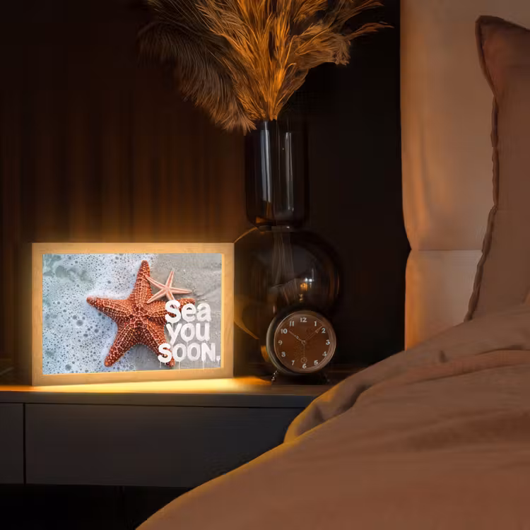 Sea you soon - Zeester - Zee Light Box met kabel (Tafellamp) klein -sfeer1