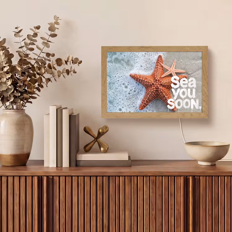 Sea you soon - Zeester - Zee Light Box met kabel (Tafellamp) klein -sfeer2