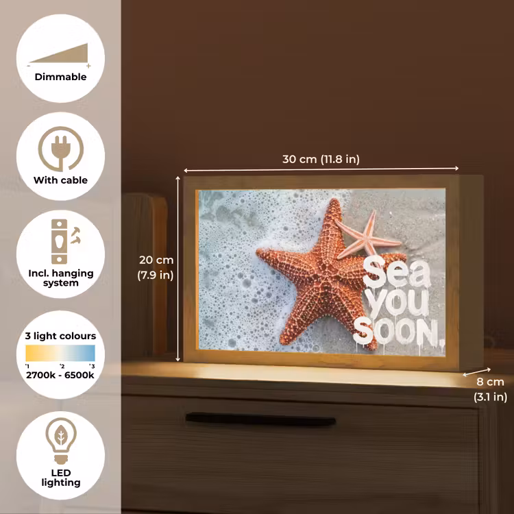 Sea you soon - Zeester - Zee Light Box met kabel (Tafellamp) klein -USP_EN
