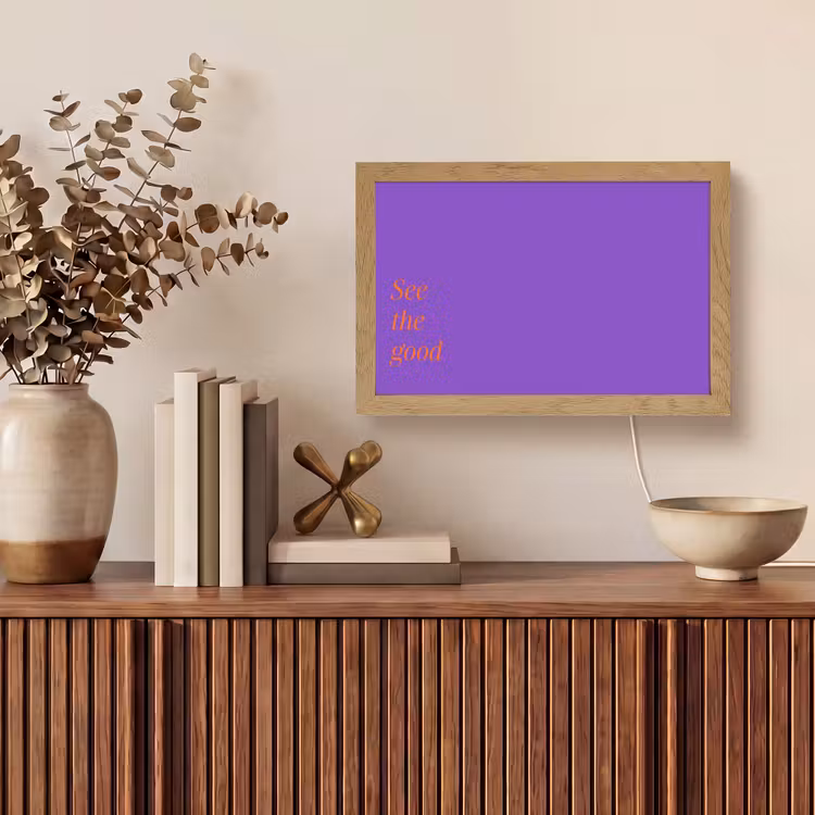 See the good - Oranje - Paars Light Box met kabel (Tafellamp) klein -sfeer2