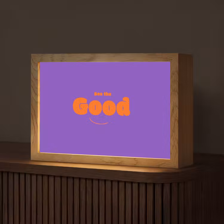 See the good - Oranje - Paars - Smiley Light Box met kabel (Tafellamp) klein -z3d_website