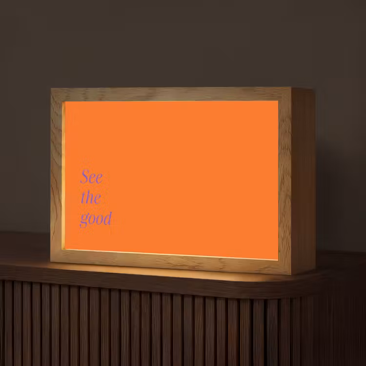 See te good - Paars - Oranje Light Box met kabel (Tafellamp) klein -z3d_website