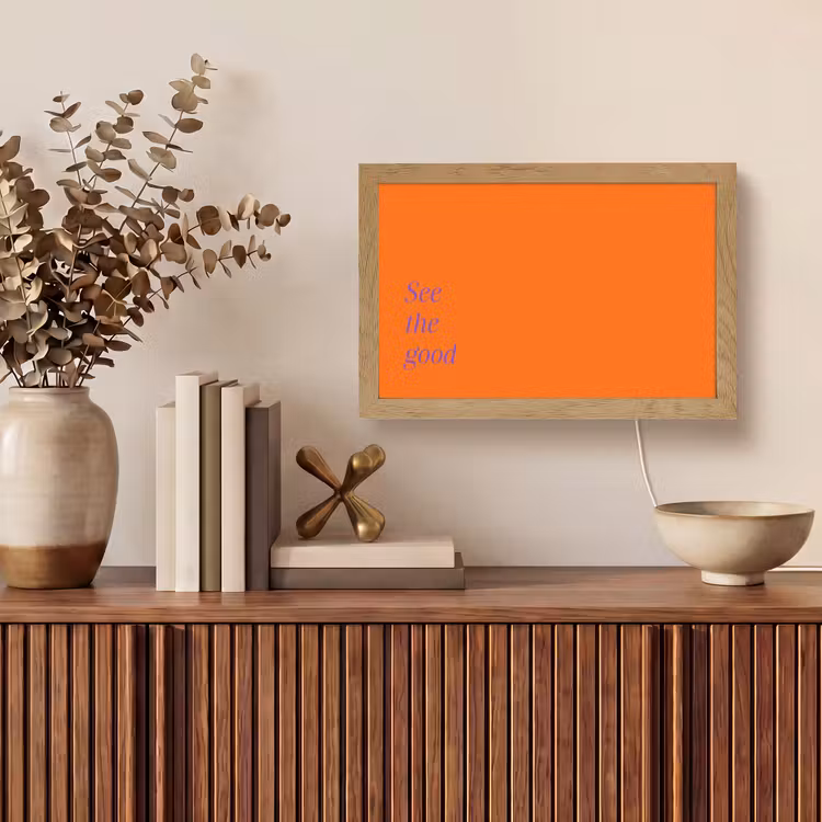 See te good - Paars - Oranje Light Box met kabel (Tafellamp) klein -sfeer2