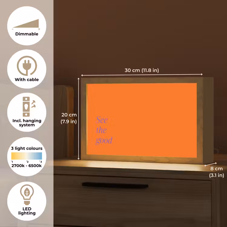 See te good - Paars - Oranje Light Box met kabel (Tafellamp) klein -USP_EN