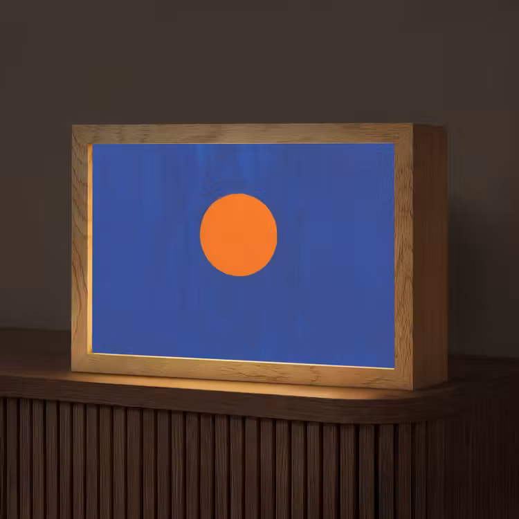 Vorm - Rond - Minimalistisch - Blauw Light Box met kabel (Tafellamp) klein -z3d_website