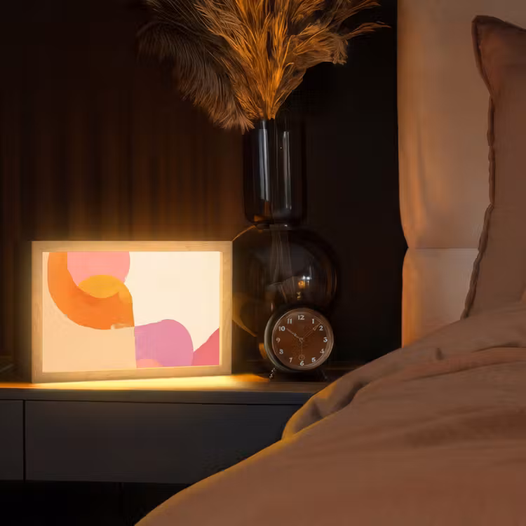 Vormen - Abstract - Kleurrijk Light Box met kabel (Tafellamp) klein -sfeer1
